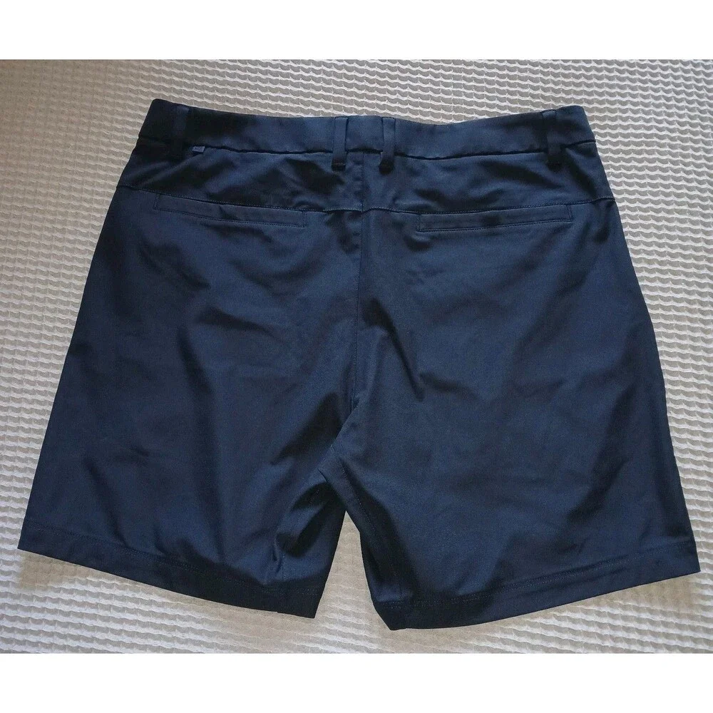 CRZ YOGA Womens L 34W  Minimalist Casual Career Zip Navy Blue Athletic Shorts